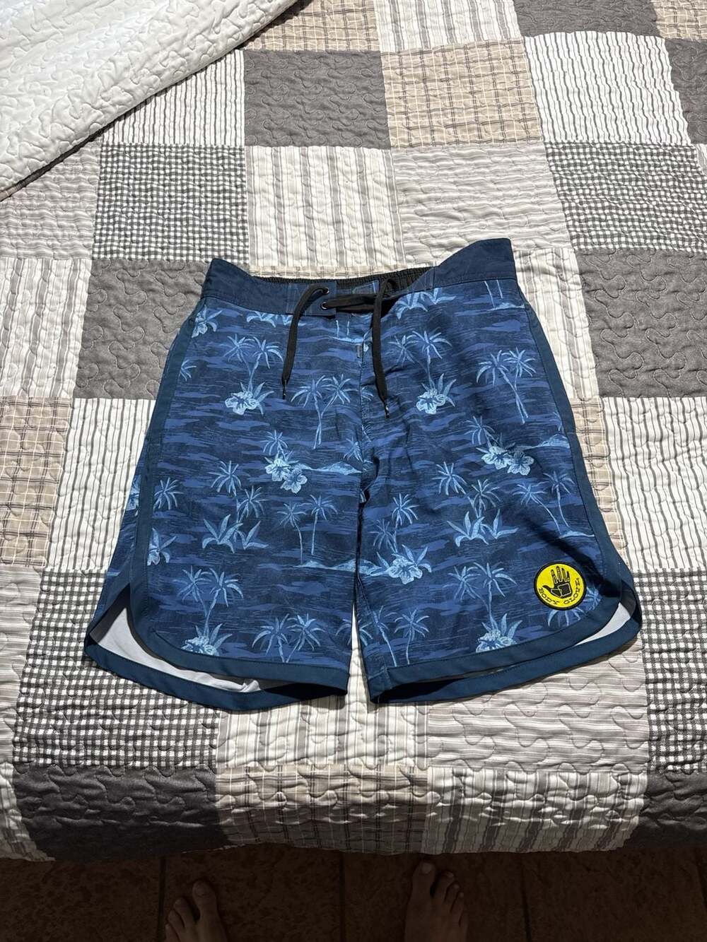 Body Glove Vapor Men's Blue Tropical Palm Tree Board Shorts Size Small